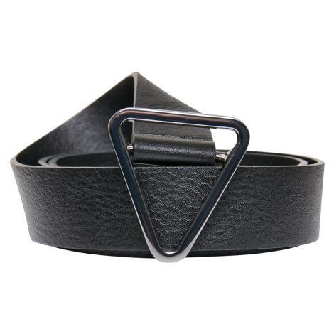 Triangular buckle belt made of synthetic leather, black Urban Classics