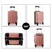 Zlato-ružový odolný plastový cestovný kufor &quot;Defender&quot; - veľ. M, L, XL