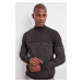 Trendyol Anthracite Slim Fit Crew Neck Striped Knitwear Sweater