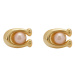 Coach Náušnice Pearl Signature C Stud Earrings 37341922GLD651 Zlatá