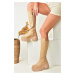 Fox Shoes Nude Women's Thick-Solled Boots