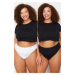 Trendyol Curve Black - White 2 Pack Cotton Panties