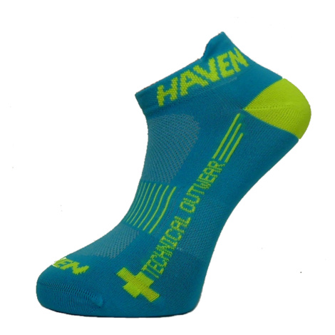 HAVEN Cyklistické ponožky klasické - SNAKE SILVER NEO - žltá/modrá