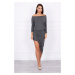 Asymmetrical dress, 3/4 sleeves, graphite melange