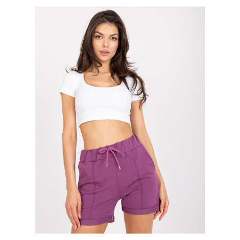 Basic purple casual shorts with pockets