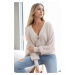 23325 Dewberry 3 Button V-Neck Women Cardigan-STONE