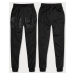 Čierne pánske teplákové nohavice s potlačou (8K191)