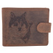 Pánska peňaženka MERCUCIO svetlohnedá vzor 2 vlk hlava 2911906