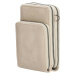 Dámska kabelka na telefón / peňaženka s popruhom cez rameno Beagles Marbella - svetlá taupe - na