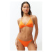 Trendyol Orange Gathered Brazilian Bikini Bottom