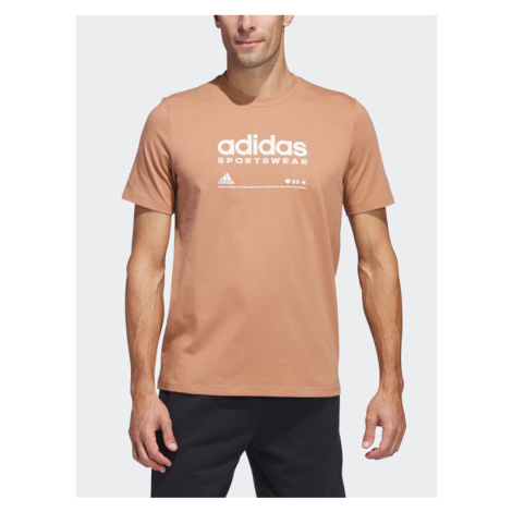 Adidas Tričko adidas Lounge Graphic T-Shirt H49668 Hnedá Regular Fit