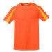 Starworld Unisex kontrastné športové tričko SW309 Fluorescent Orange