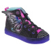 Čierno-fialové trblietavé svietiace tenisky Skechers Twi-Lites 2.0-Twinkle Wishes 314350L-BKMT