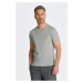 TRIČKO GANT SLIM SHIELD V-NECK T-SHIRT GREY MELANGE