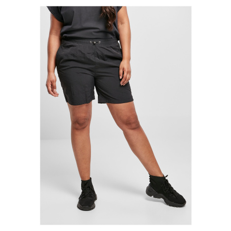 Women's Crinkle Nylon Shorts in Black Urban Classics