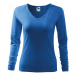 MALFINI Dámske tričko s dlhým rukávom Elegance - Azúrovo modrá