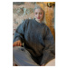 Madmext Anthracite Crew Neck Knitted Knitwear Sweater