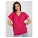 Basic fuchsia cotton blouse