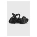 Kožené sandále Miss Sixty dámske, čierna farba, na platforme