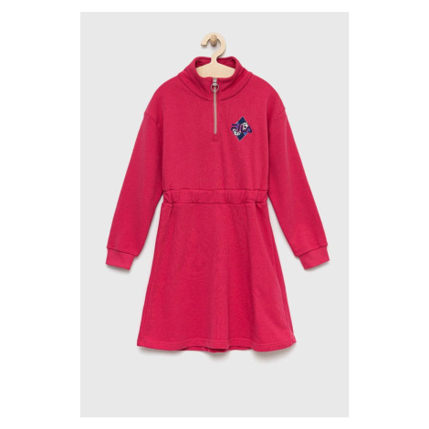 Dievčenské šaty Fila ružová farba, mini, áčkový strih