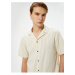 Koton Summer Shirt Short Sleeve Turn-down Collar Buttoned