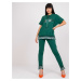 Dark green two-piece casual set with short sleeves