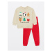 LC Waikiki Crew Neck Christmas Themed Long Sleeve Baby Boy Sweatshirt and Tracksuit Bottom 2 Set