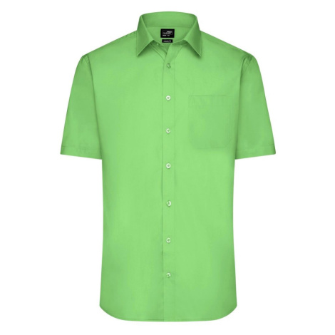 James & Nicholson Pánska košeľa s krátkym rukávom JN680 - Limetkovo zelená