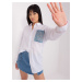 White women's oversize shirt with patches