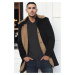 PLT8399 DEWBERRY SUEDE LOOK MEN'S COAT-PLAIN BLACK