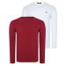 DOUBLE SET T8587 DEWBERRY V-NECK MEN'S SWEATSHIRT-WHITE-BURGUNDY