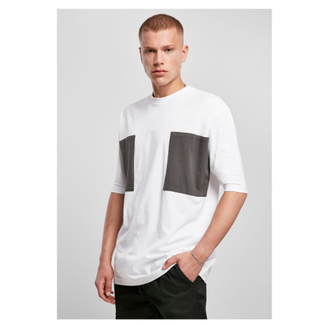Large double pocket T-shirt white/asphalt