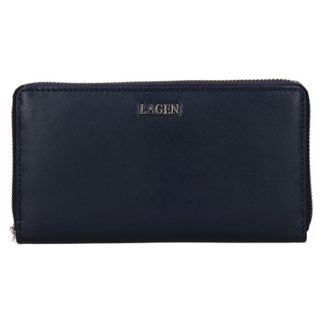 Dámska kožená peňaženka Lagen Dita - tmavo modrá