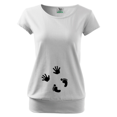 Tehotenské Tričko s motívom Odtlačky - originálny a vtipný motív na triko