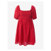 Červené krátke šaty s balónovými rukávmi Salsa Jeans Aruba
