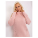 Light pink plus size turtleneck sweater