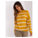 Dark yellow oversize sweater with a round neckline