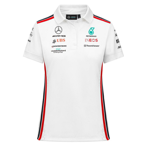 Mercedes AMG Petronas dámske polo tričko official white F1 Team 2023