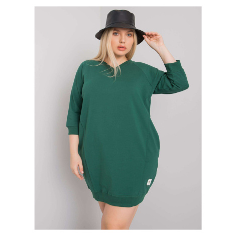 Dark green dress plus sizes with pockets