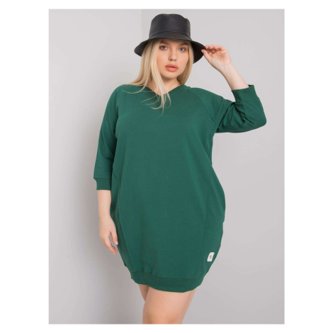 Dark green plus size dress with pockets