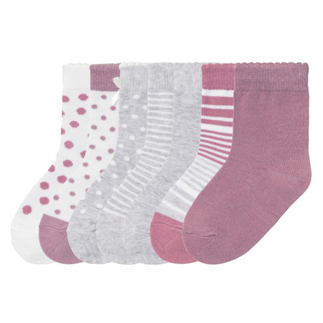 lupilu® Dievčenské ponožky, 7 párov (fialová/biela/sivá)