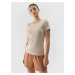 Women's Plain T-Shirt slim 4F - Beige