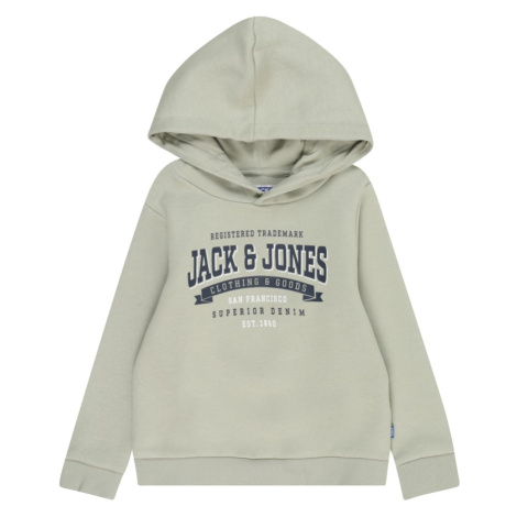 Jack & Jones Junior Mikina  tmavomodrá / pastelovo zelená / biela