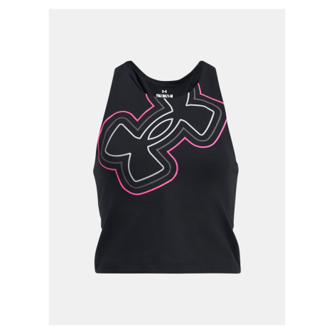 Čierne športové tielko Under Armour Motion Branded Crop Tank