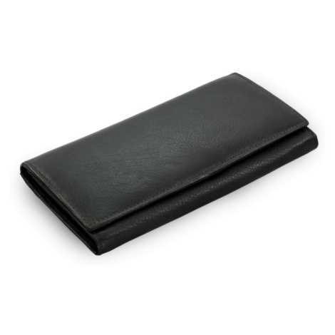 Černá dámská psaníčková kožená peněženka s klopnou 511-2018-60 Arwel