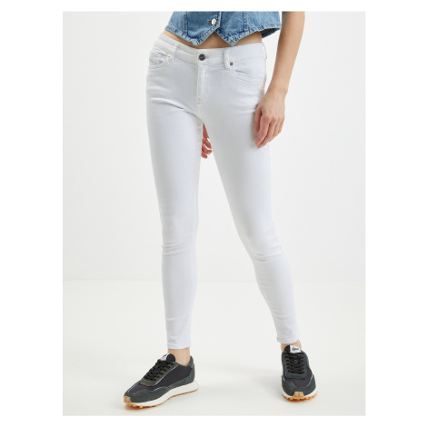 White Women's Cropped Skinny Fit Diesel Jeans - Women's