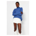Trendyol Blue mäkký textúrovaný pletený sveter