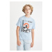 DEFACTO Boy's Crew Neck Printed Short Sleeve T-Shirt