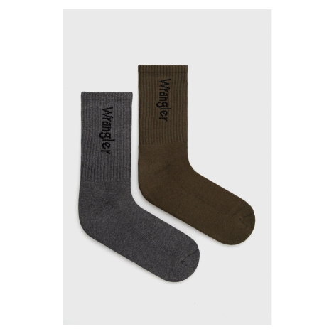 Ponožky Wrangler (2-pak) pánske, zelená farba