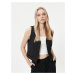 Koton V-Neck Vest with Clasps and Flap Pockets